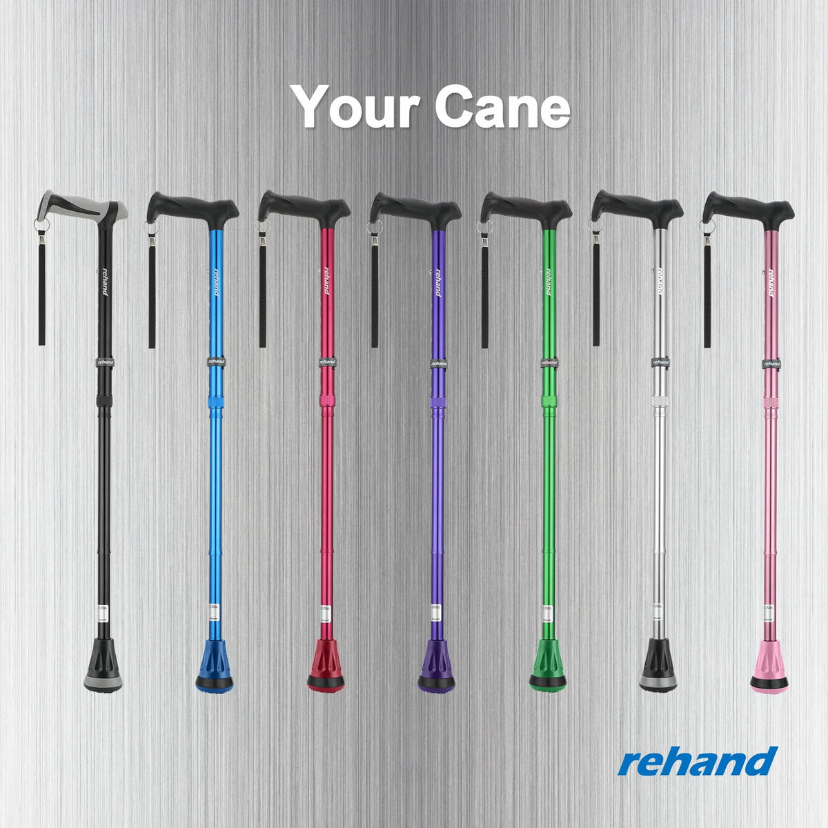 REHAND Walking Cane - Foldable, Adjustable, Collapsible Walking Canes for Men & Women, Heavy Duty All Terrain Tip, with Travel Bag | Walking Sticks for Seniors & Adults (Natural Black) ๐ All In One Marketplace Canada