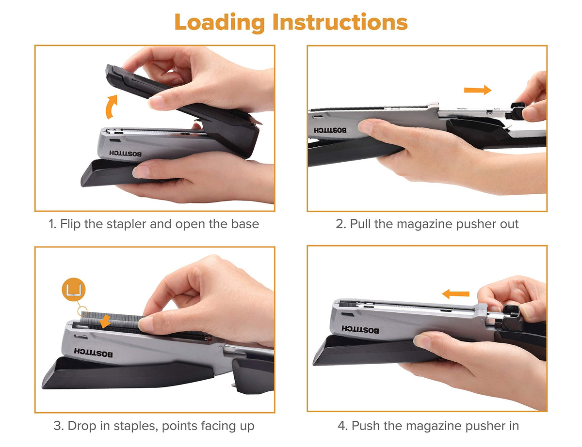 Bostitch Office Executive 3 in 1 Stapler, Includes 210 Staples and Integrated Staple Remover, One Finger Stapling, No Effort, 20 Sheet Capacity, Spring Powered Stapler, Black/Gray (INP20) ๐ All In One Marketplace Canada