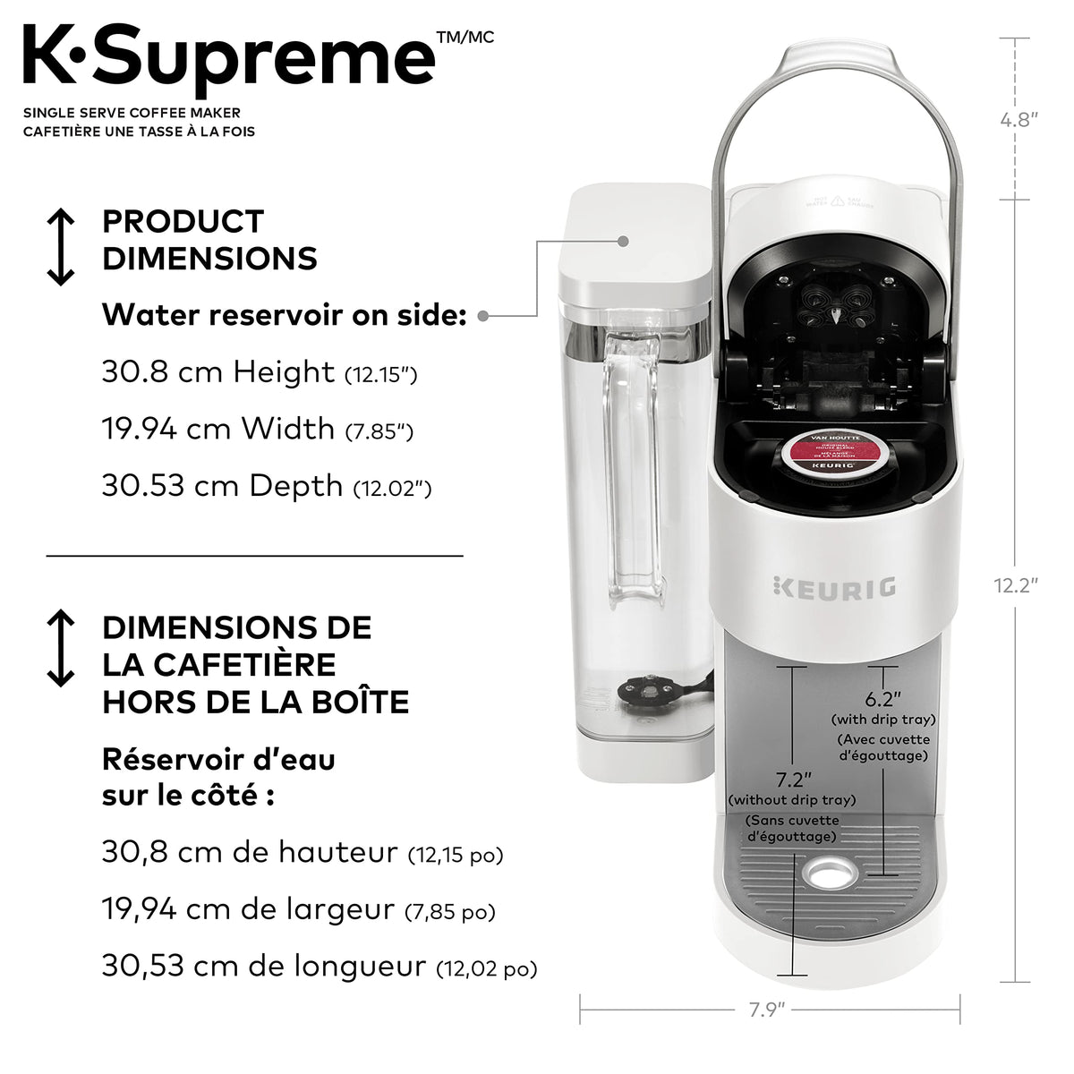 Keurig K-Supreme Single Serve K-Cup Pod Coffee Maker, With MultiStream Technology, White ๐ All In One Marketplace Canada