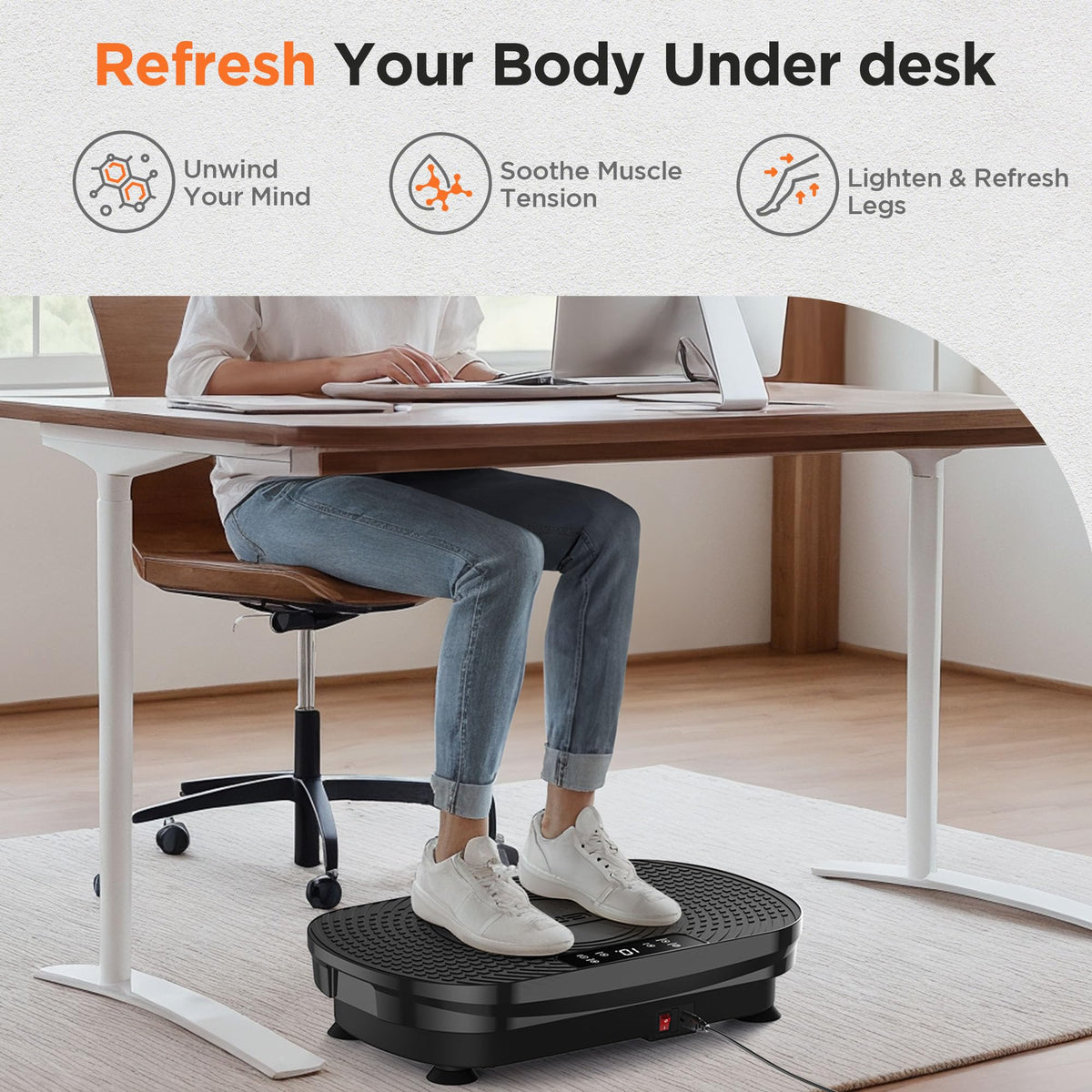 FEIERDUN Vibration Plate Exercise Machine, Full Body Vibrating Plate with Wider Platform, 150kg (330lbs) Capacity, Plaque Vibrante with LED Screen, Remote & Resistance Bands,Black đ All In One Marketplace Canada