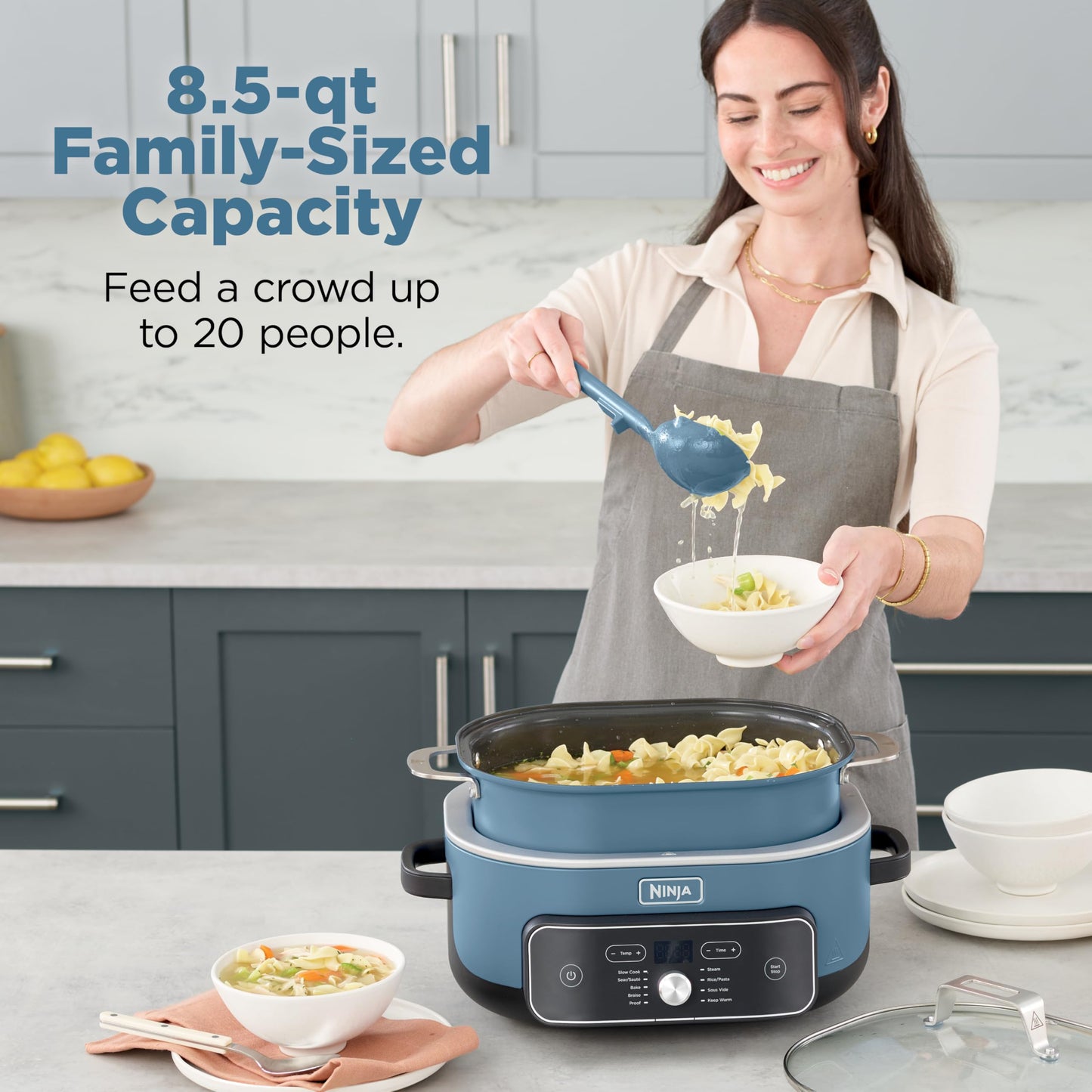 Ninja PossibleCooker PRO Plus, 8.5-QT Multicooker, 9 Functions, Slow Cook, Sear, Sauté, Proof, Pasta/Rice, Replaces 16 Kitchen Tools, Oven-Safe Ceramic Pot, 1400-Watt, MC2001C (Canadian Version) 🍁 All In One Marketplace Canada