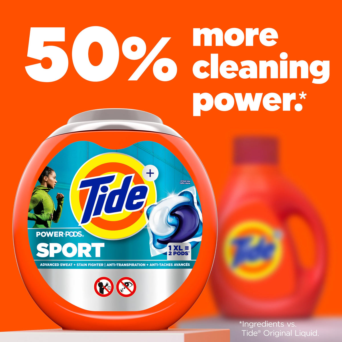 Tide Power Pods Sport Laundry Detergent Pacs, Advanced Sweat + Stain Fighter, 63 Count ๐ All In One Marketplace Canada
