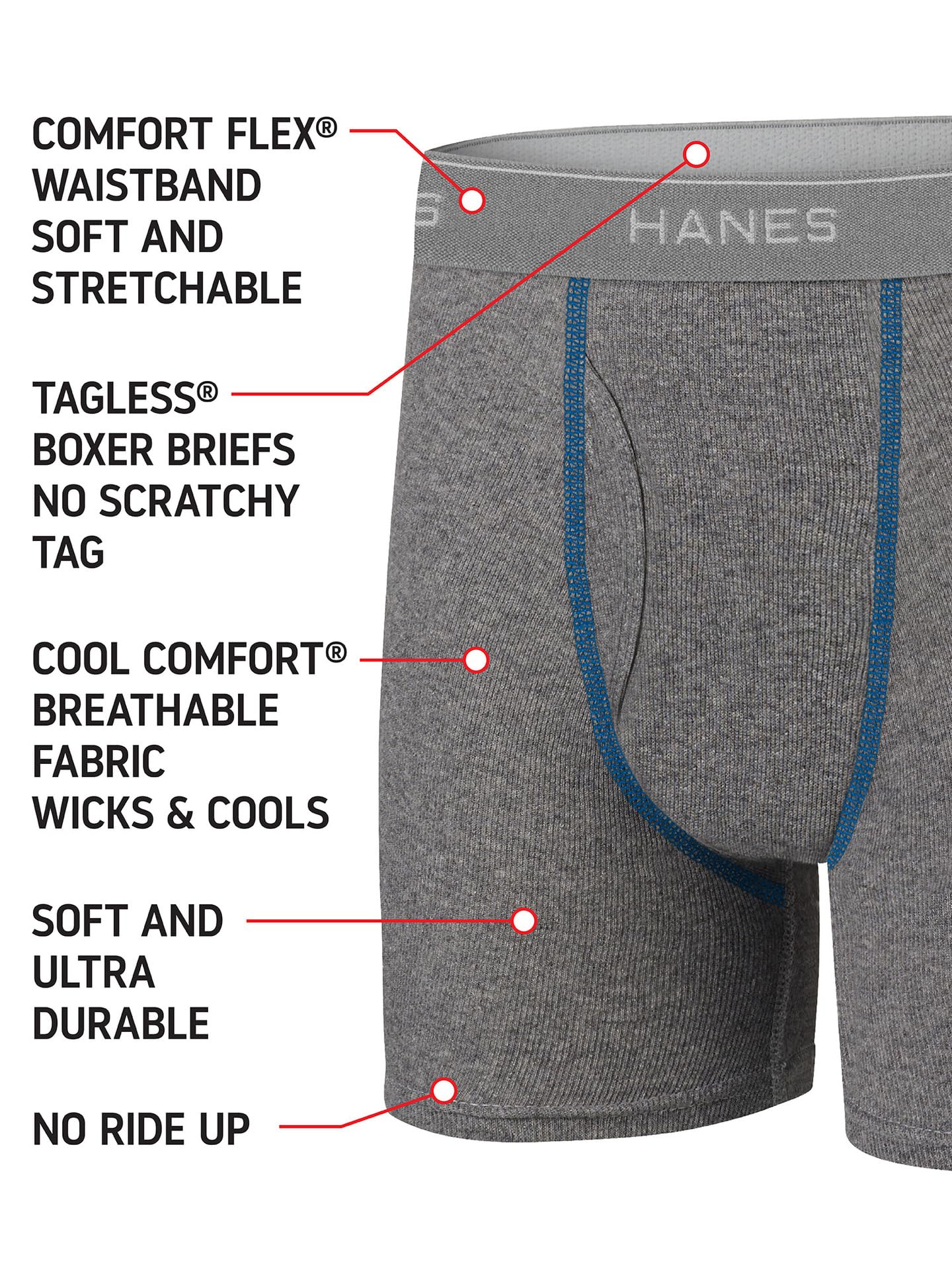 Hanes boys 5 Pack Breathable Boxer Briefs, Assorted, Medium US ๐ All In One Marketplace Canada
