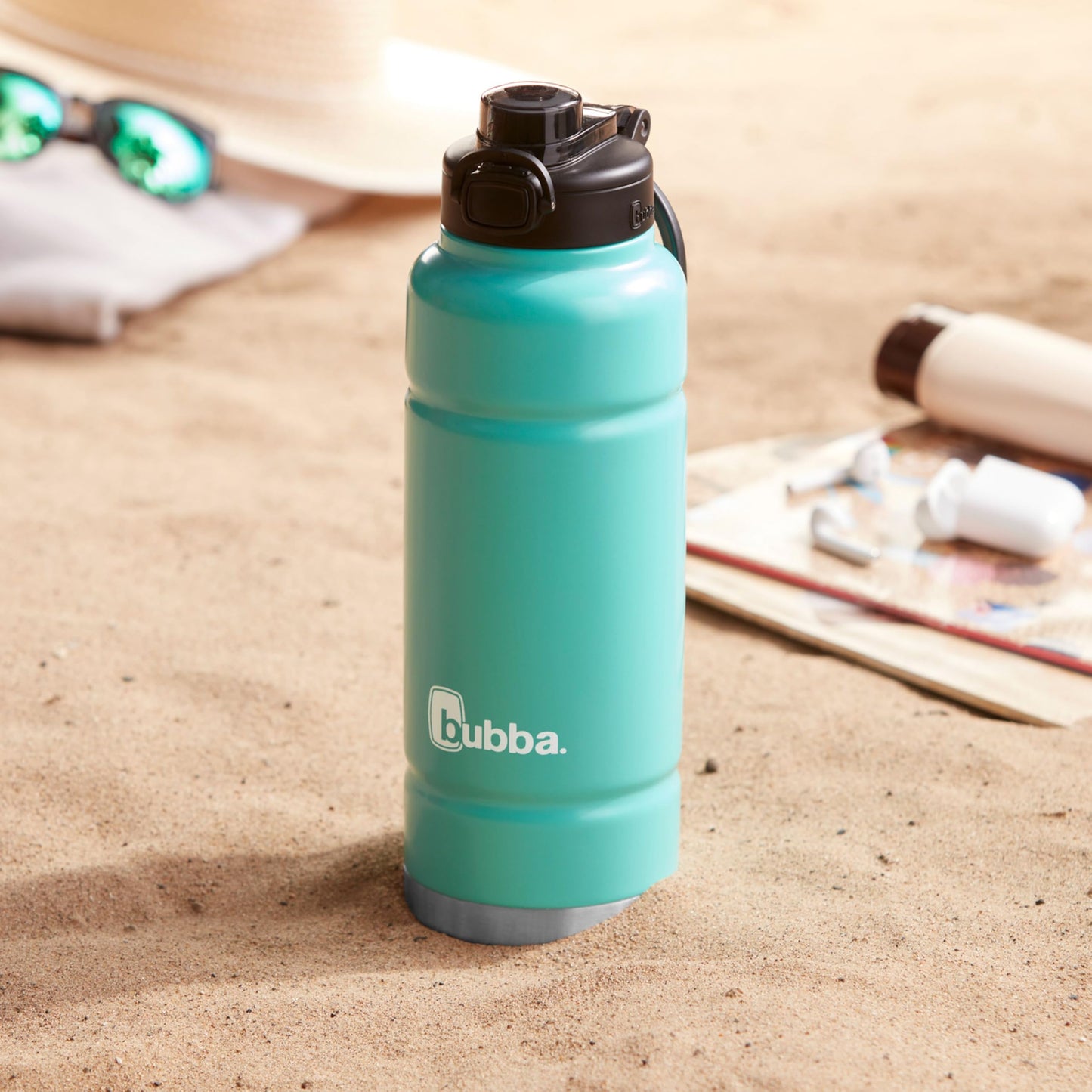 bubba Trailblazer Stainless Steel Water Bottle with Push Button Lid, 40 oz (1.18 L), Vacuum-Insulated, Rubberized Island Teal ๐ All In One Marketplace Canada