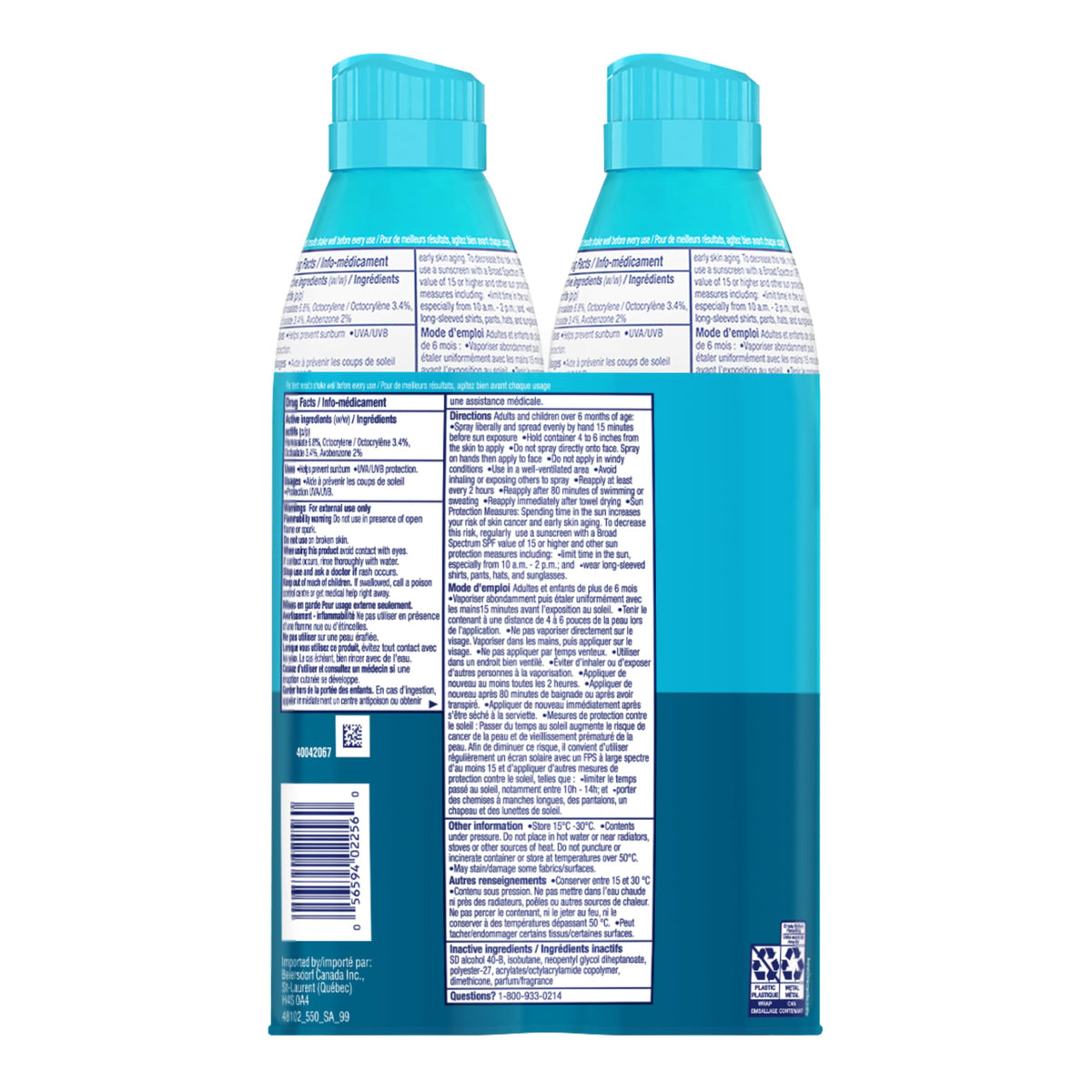 Coppertone Kids Sunscreen Spray SPF 50 Duo Pack, Hypoallergenic Sunscreen for Kids, Water Resistant Face and Body Spray Sunscreen for Children, Octinoxate and Oxybenzone Free, 2 x 215mL ๐ All In One Marketplace Canada