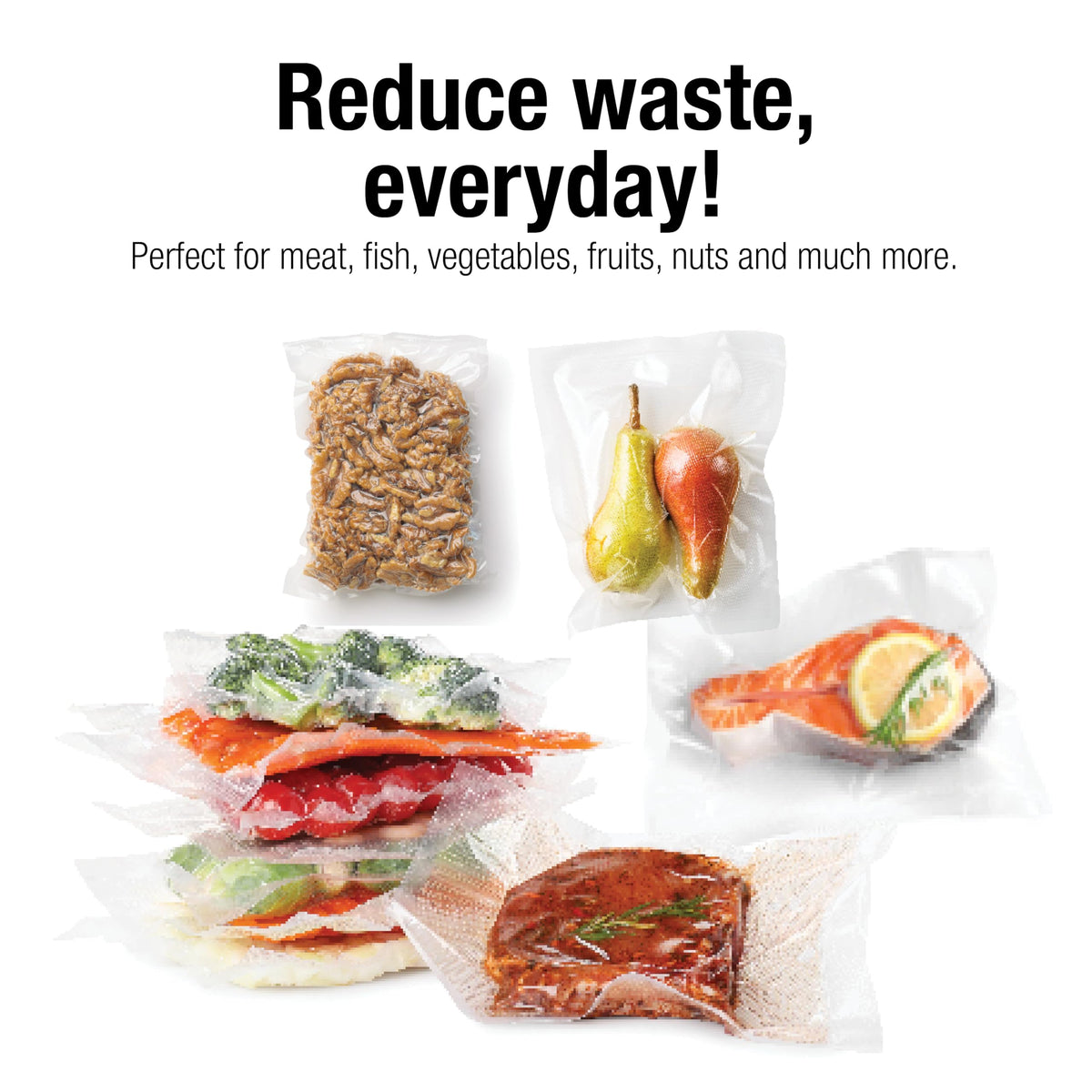 Cuisinart Vacuum Food Sealer Bags 2-Pack 11"x20" ft. rolls, Universal, Microwave & Freezer Safe (VSB-112C) ๐ All In One Marketplace Canada