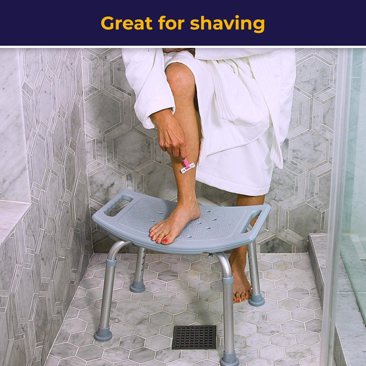 Drive Medical RTL12203KDR Shower Chair, Adjustable Stool with Suction Feet, Seat for Inside Shower or Tub, Bathroom Bench Bath Chair for Elderly and Disabled, 300 LB Weight Cap ๐ All In One Marketplace Canada