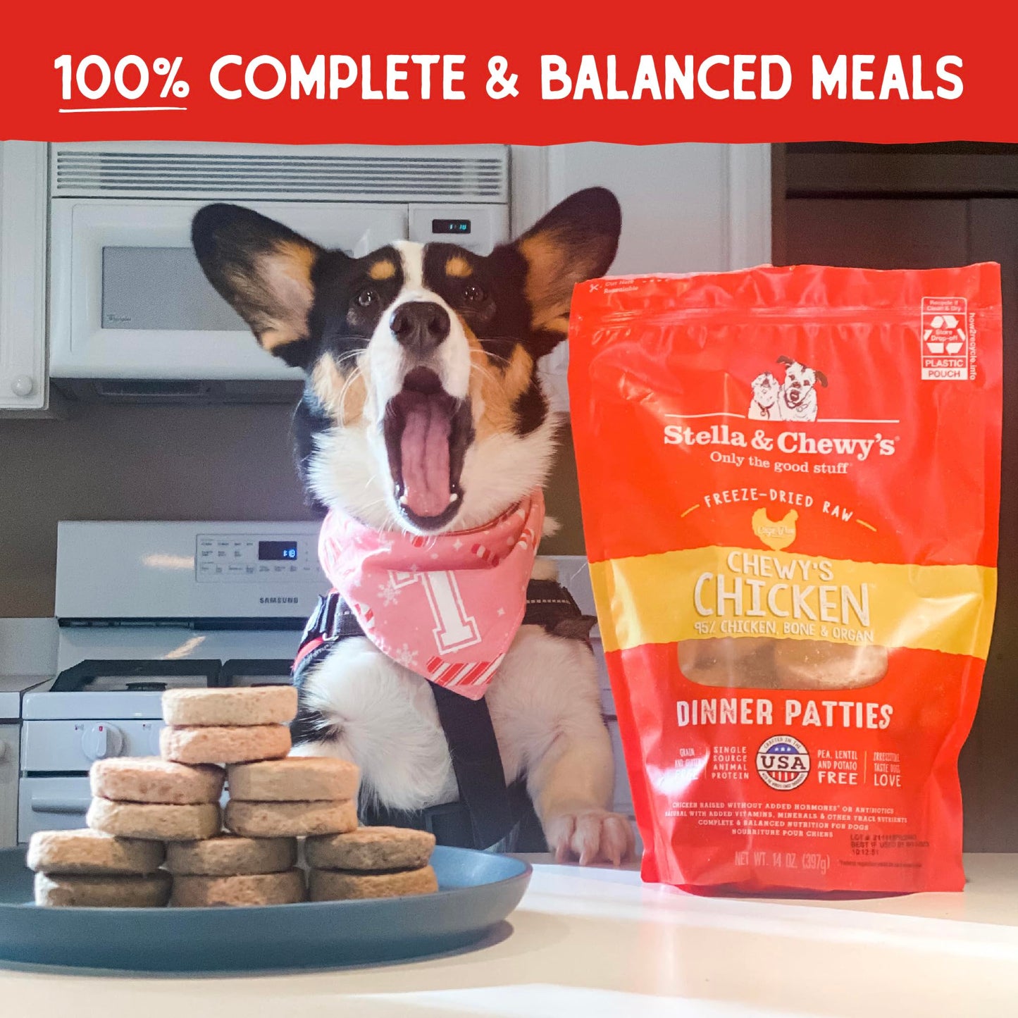 Stella & Chewy’s Freeze Dried Raw Dinner Patties – Grain Free Dog Food, Protein Rich Chewy’s Chicken Recipe – 708g Bag 🍁 All In One Marketplace Canada