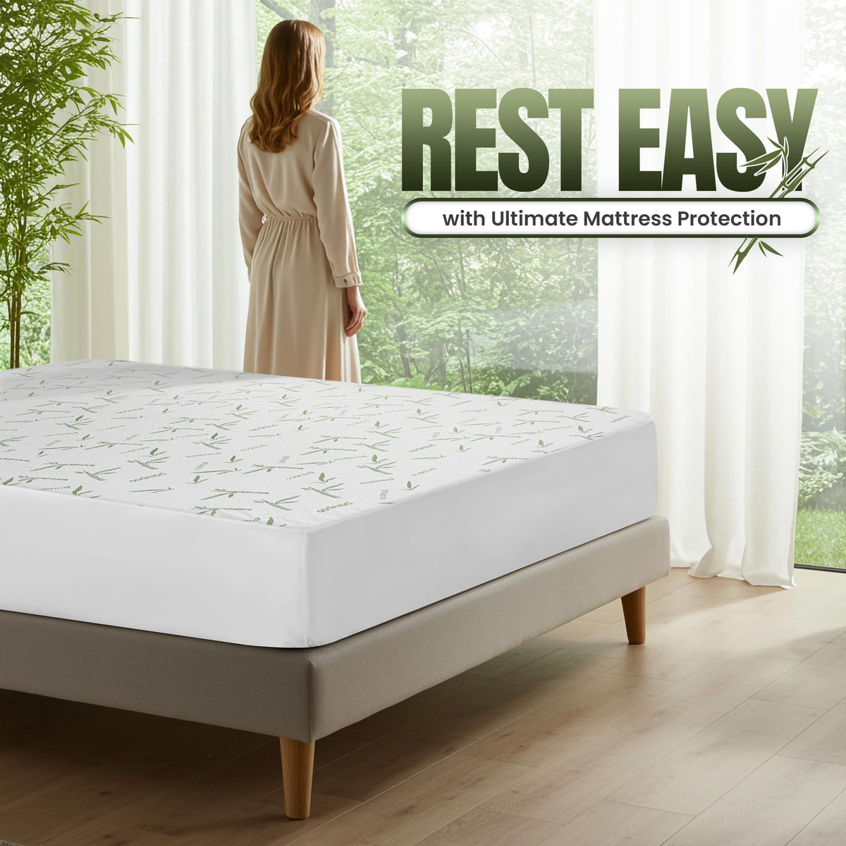 Utopia Bedding Waterproof Mattress Protector Twin Size, Bamboo Viscose Mattress Cover 200 GSM, Fits 15 Inches Deep, Breathable, Fitted Style with Stretchable Pockets ๐ All In One Marketplace Canada