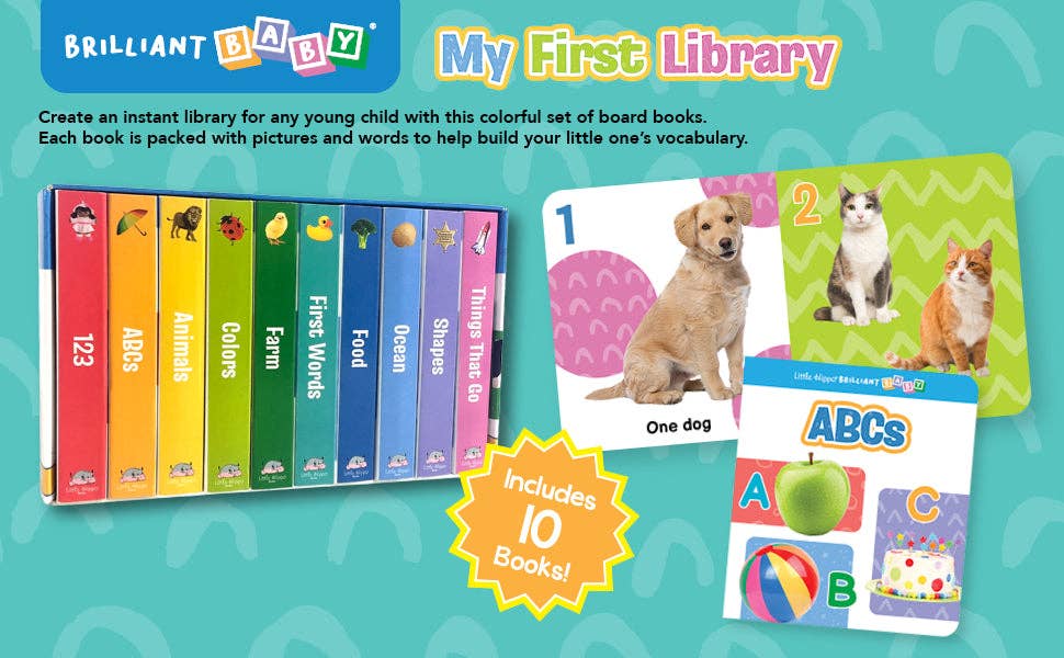 Little Hippo Books - My First Library - Baby Book Set of 10 - Ages 1–3