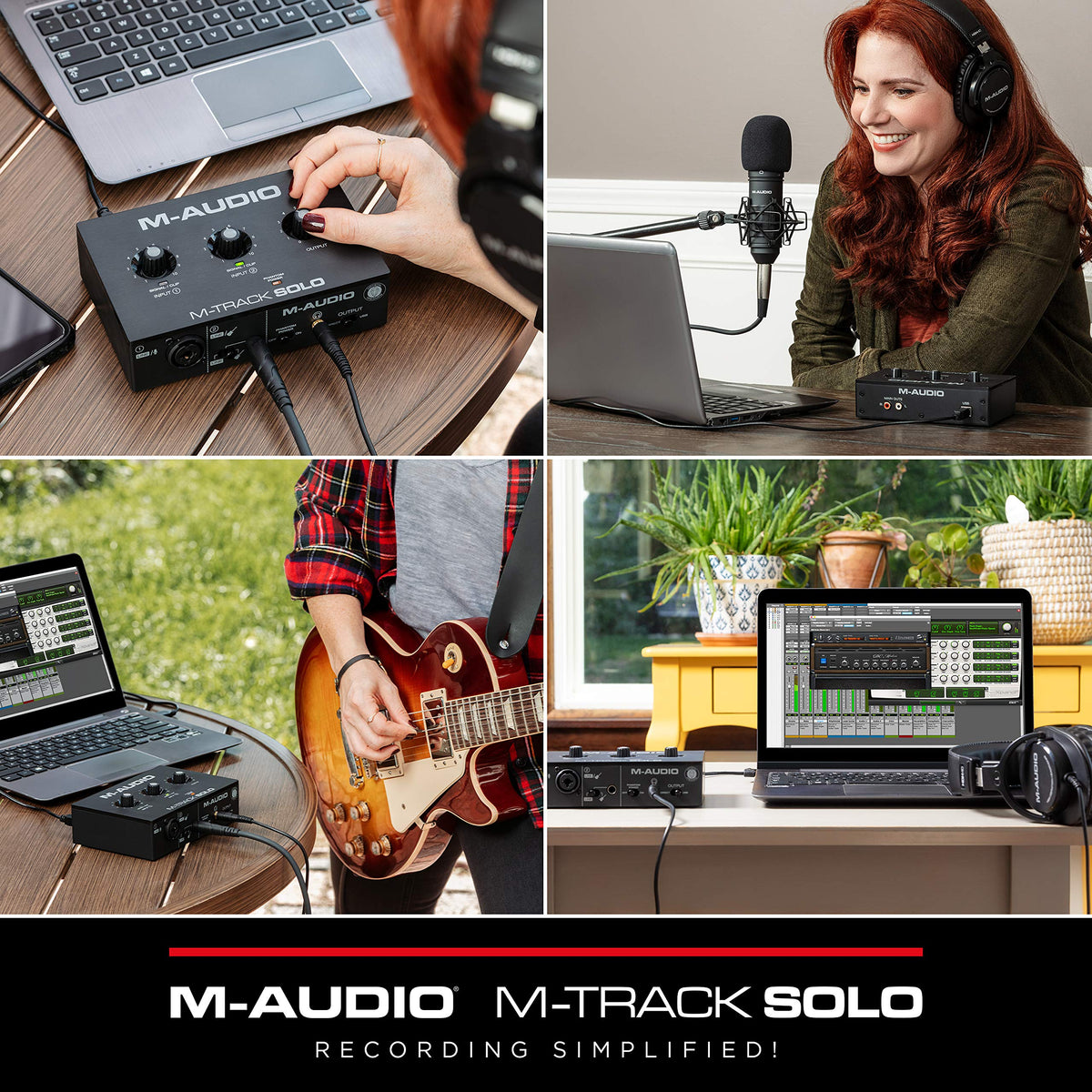 M-AUDIO M-Track Solo USB Audio Interface for Recording, Streaming and Podcasting with XLR, Line and DI Inputs, Plus a Software Suite Included ๐ All In One Marketplace Canada