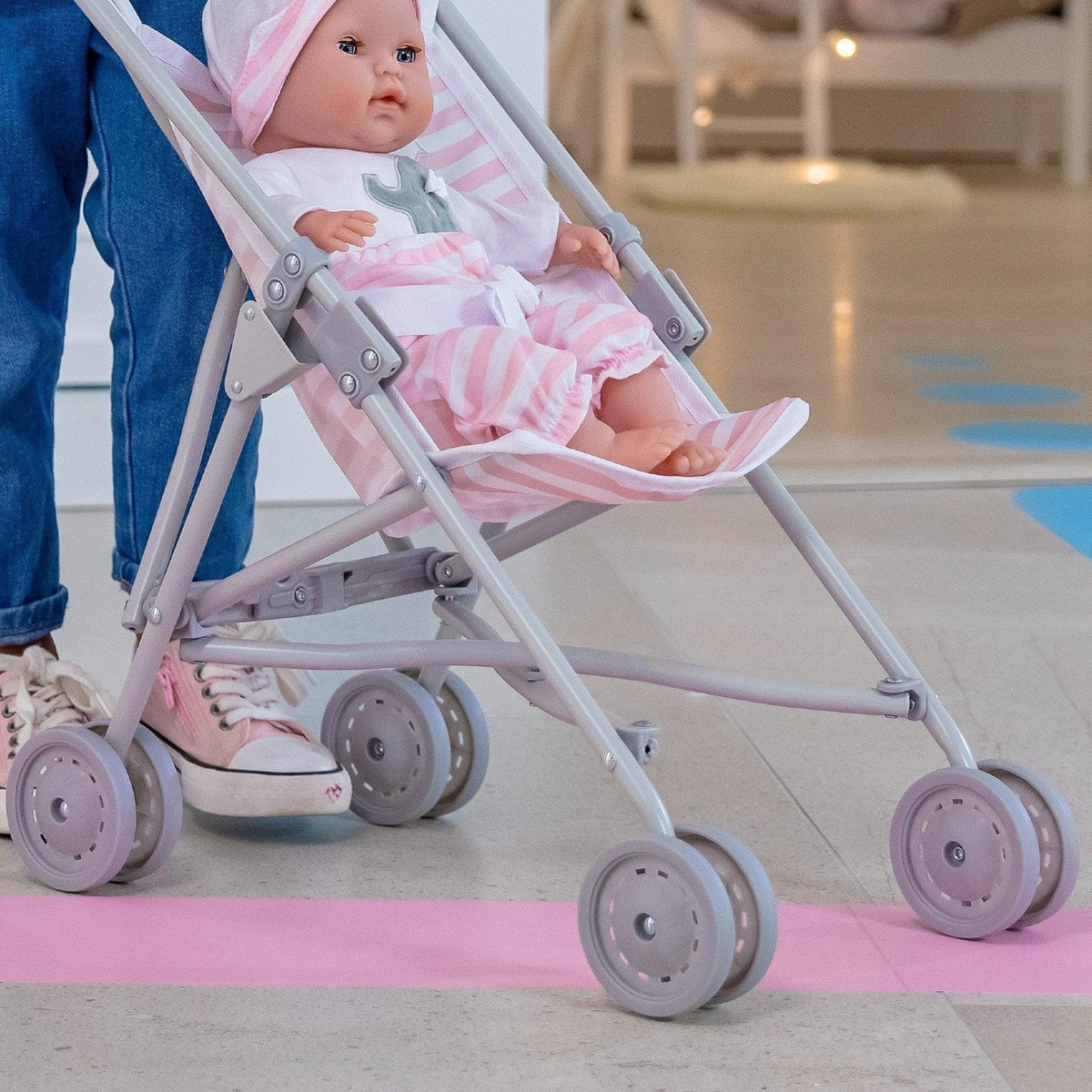 JC Toys | Berenguer Boutique | Single Umbrella Baby Doll Stroller | Elephant Theme | Pink | Ages 2 + π All In One Marketplace Canada