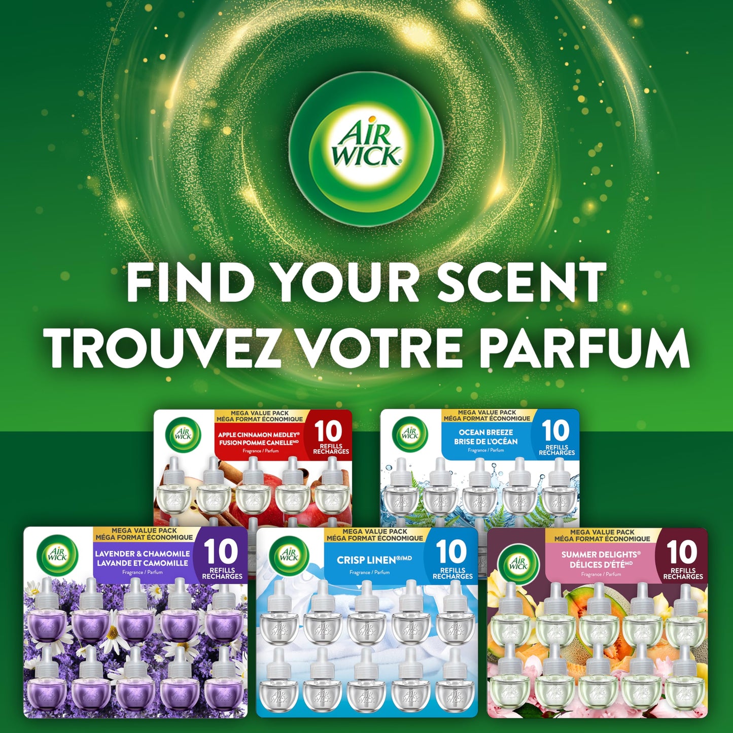 Air Wick Plug In Scented Oil Air Freshener Refills for Home β Infused with Essential Oils β 10 Count β Hawaii Tropical Paradise Scent β Mega Value Pack π All In One Marketplace Canada