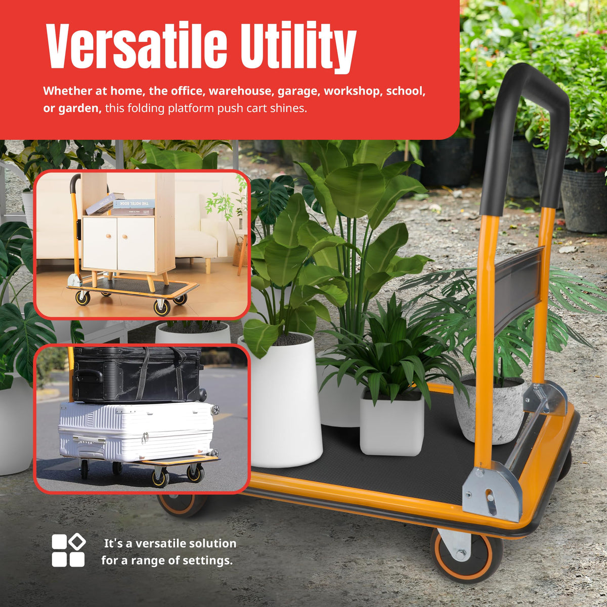 MaxWorks 80877- Foldable Platform Truck Push Dolly 660 lb. Weight Capacity ๐ All In One Marketplace Canada