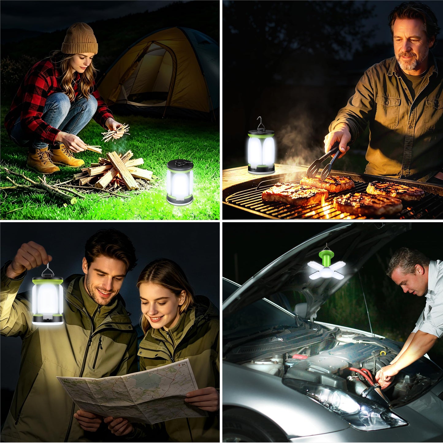 Blukar Camping Lantern Rechargeable, Camping Lights Lamp-7 Light Modes,60 LED Ultra Bright LED Tent Light,Long Battery Life for Outdoor for Camping, Emergency, Fishing, Hiking etc (White Light) 🍁 All In One Marketplace Canada