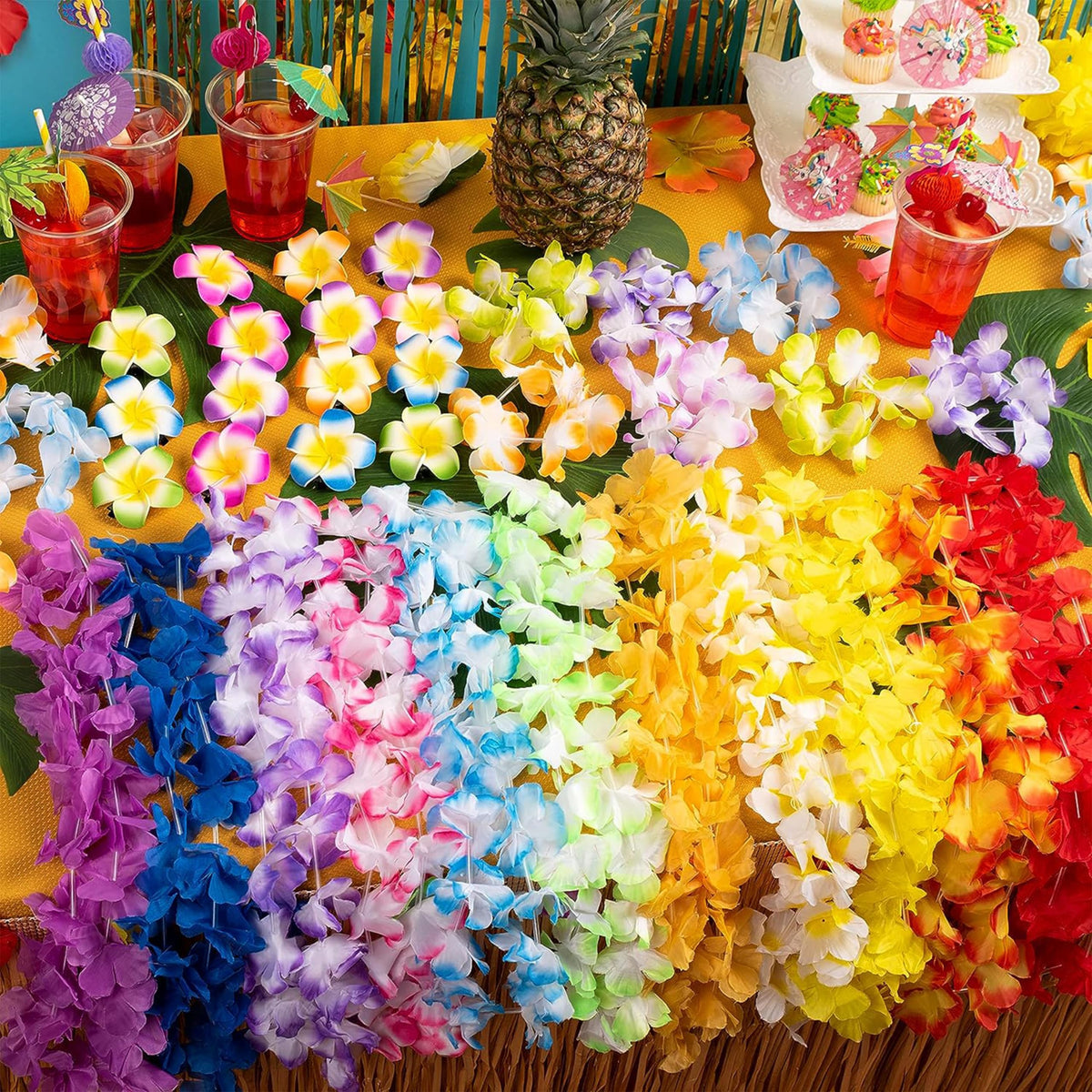 Joyin Toy 36 Counts Hawaiian Leis Bulk, Tropical Flower Lei Hawaiian Lei Beach Hawaii Luau Party Favors Decoration Birthday Party Supplies(3 Dozen) ๐ All In One Marketplace Canada