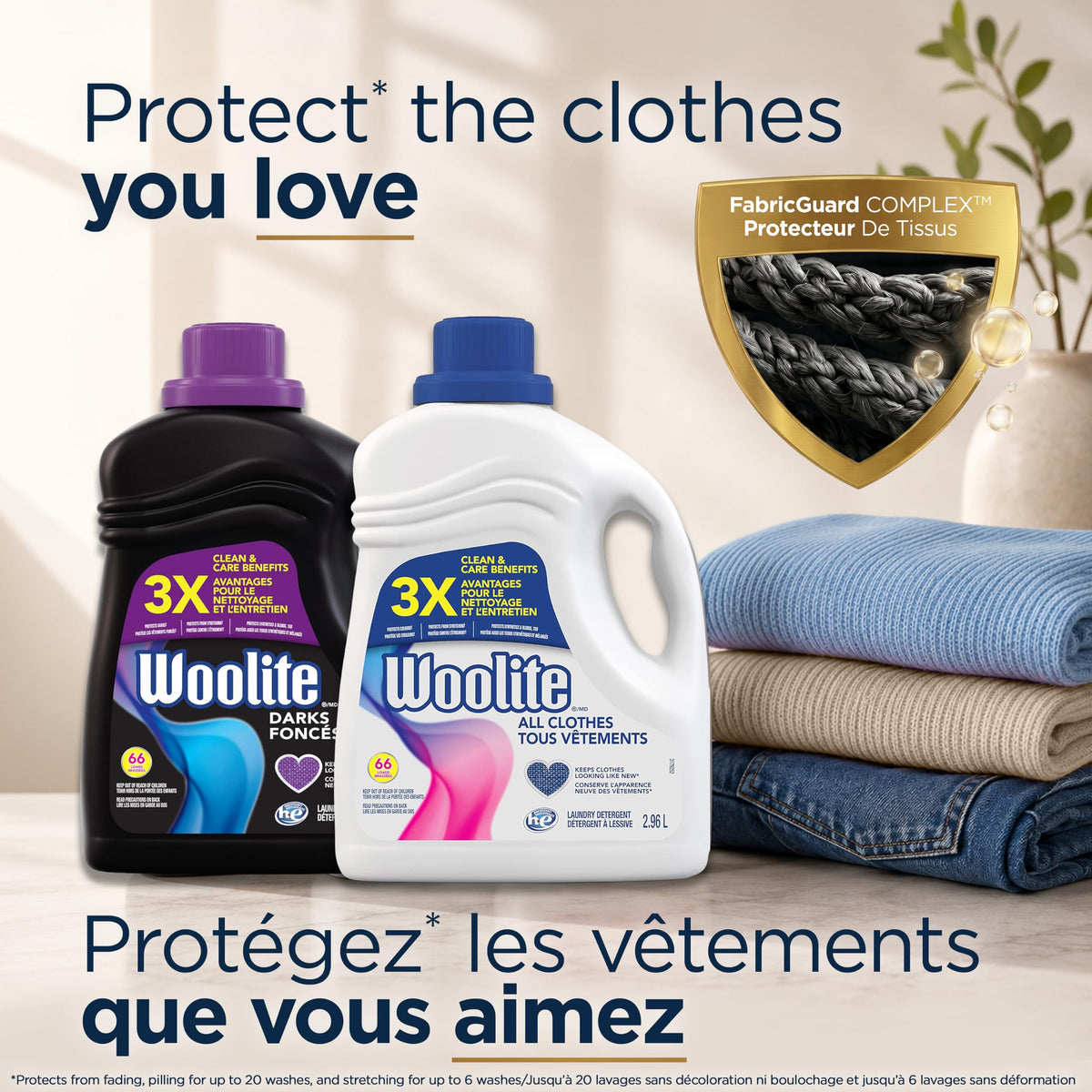 Woolite Darks Laundry Detergent for Dark Clothing; 2.96 L, 66 Loads; Helps Keep Clothes Looking Like New with Advanced Care & Fabric Guard Complex; Protects from Fading & Pilling Up 20 Washes ๐ All In One Marketplace Canada