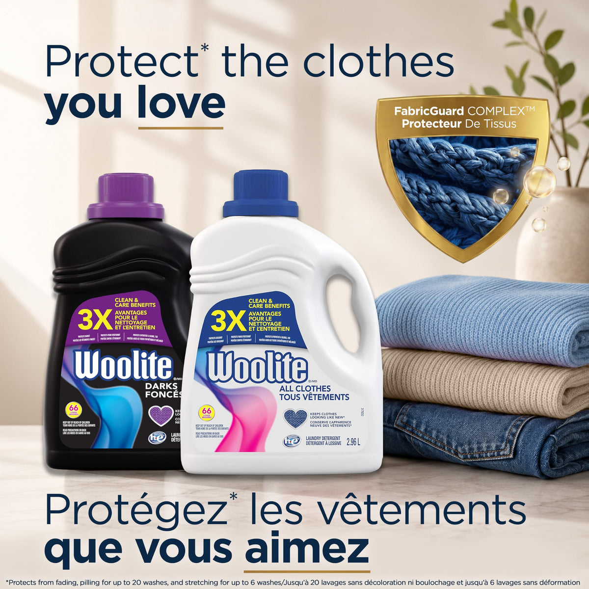 Woolite All Clothes Everyday Colour Safe Laundry Detergent; 2.96 L, 66 Loads; Helps Keep Clothes Looking Like New with Advanced Care & Fabric Guard Complex; Protects from Fading & Pilling Up 20 Washes ๐ All In One Marketplace Canada