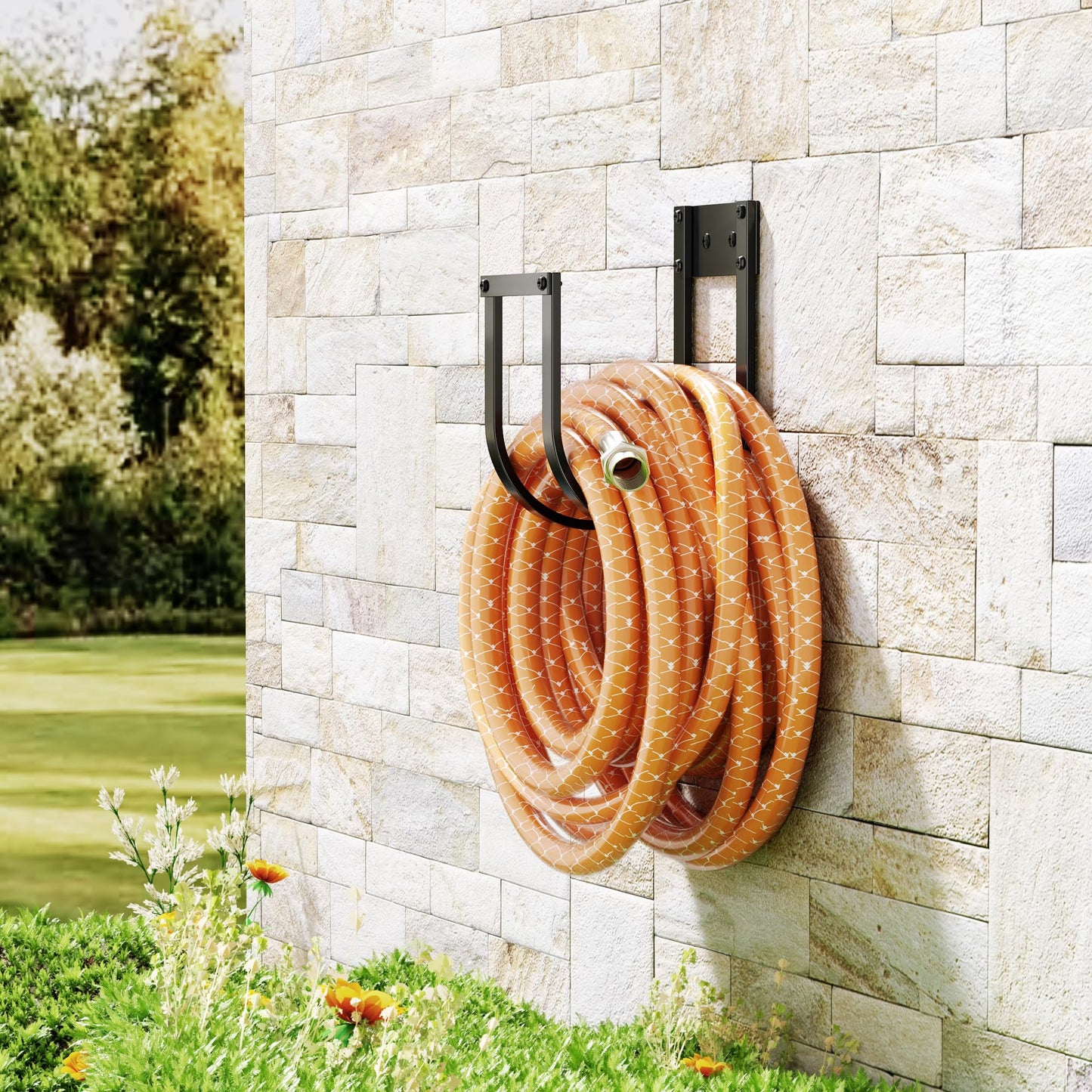 Garden Hose Holder Wall Mount - Heavy Duty Metal Water Hose Hanger for Outside, Durable Hose Hook for Garden, Garage, or Yard Storage ๐ All In One Marketplace Canada