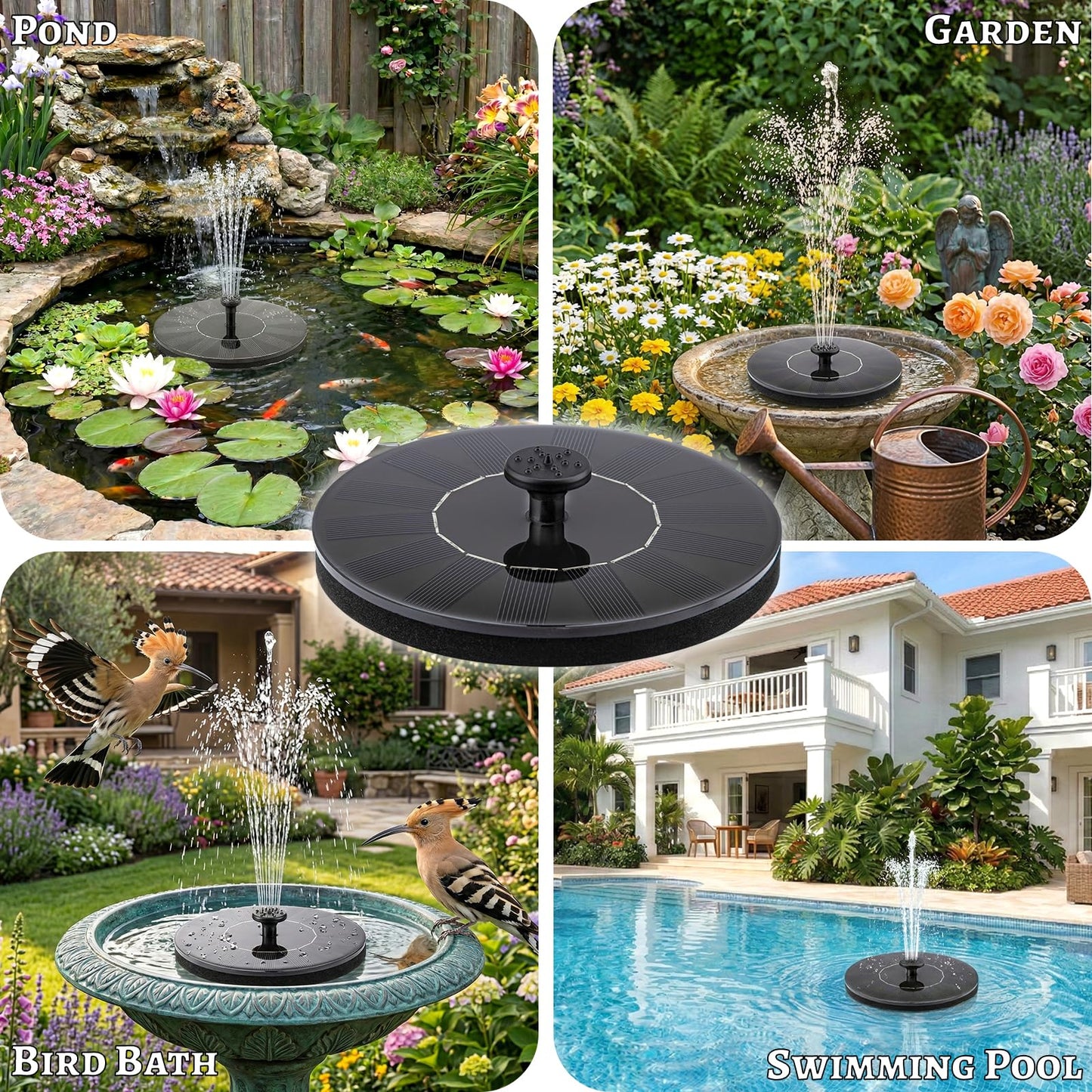 Yeomi Solar Fountain, Floating Solar Water Pump for Bird Bath, Outdoor Water Fountain No Battery or Electricity Needed, Easy to Use for Garden, Pond, Patio ๐ All In One Marketplace Canada