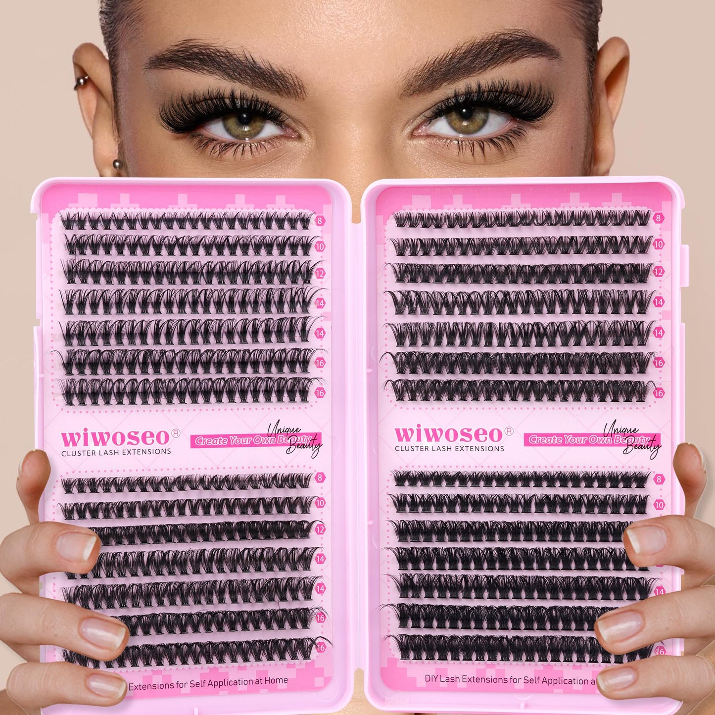 wiwoseo Cluster Eyelash Extensions 560pcs Lash Clusters Wipsy Cluster Lashes D Curl Eyelashes Clusters Individual Lashes DIY Lash Extensions Cluster Eyelash Natural Look Eyelashes (8-16MM) π All In One Marketplace Canada