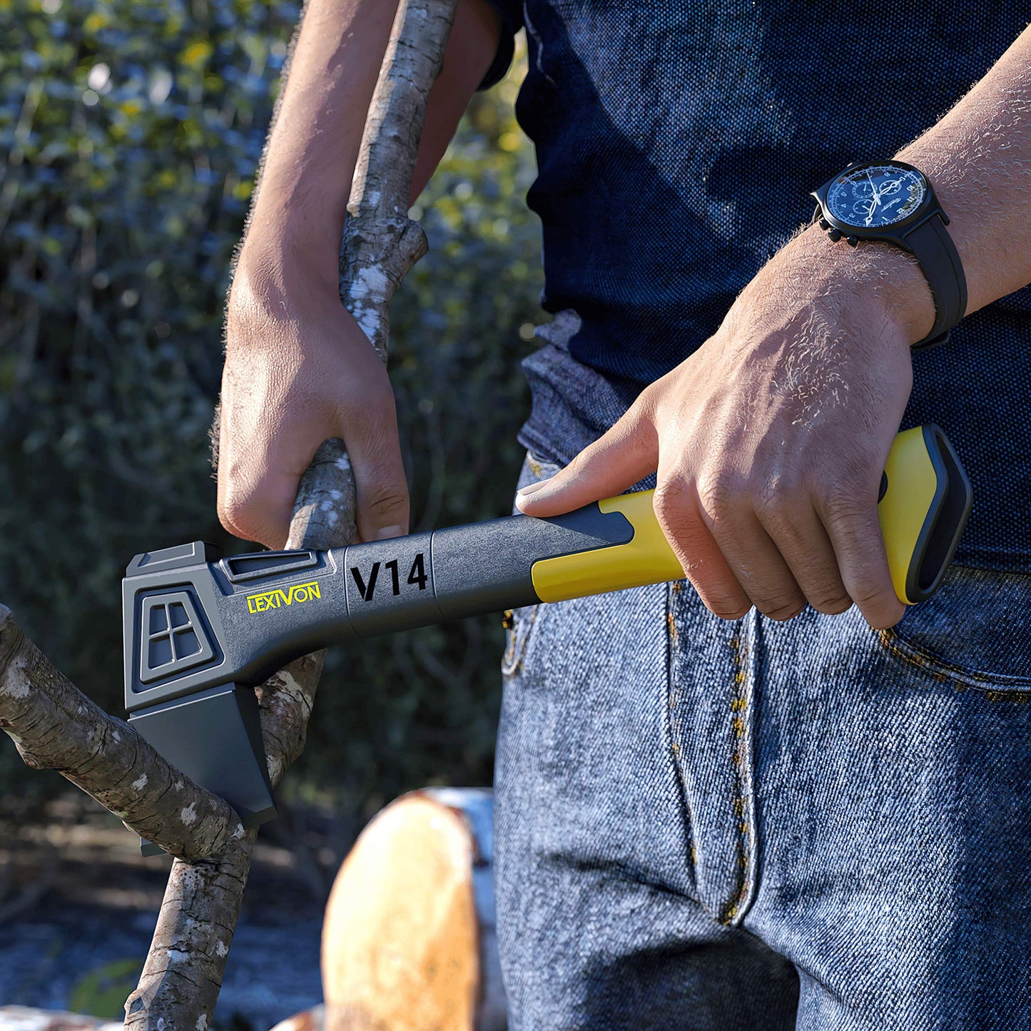 LEXIVON V14 Camping Hatchet, 14-Inch Axe | Ergonomic TPR Grip, Lightweight Fiber-Glass Composite Handle | Protective Carrying Sheath Included (LX-V14) π All In One Marketplace Canada