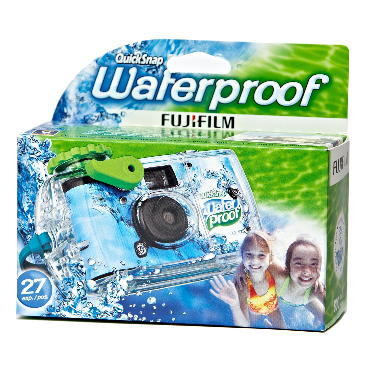 Fujifilm QuickSnap Waterproof Single Use Camera 800 (27 Exposures) Blue/Green/White ๐ All In One Marketplace Canada