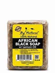 BY NATURES 100% NATURAL AFRICAN BLACK SOAP W/ LEMON OIL 6.5OZ