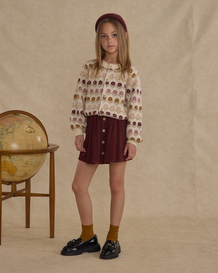 Ribbed Socks | Golden, Burgundy | Rylee & Cru