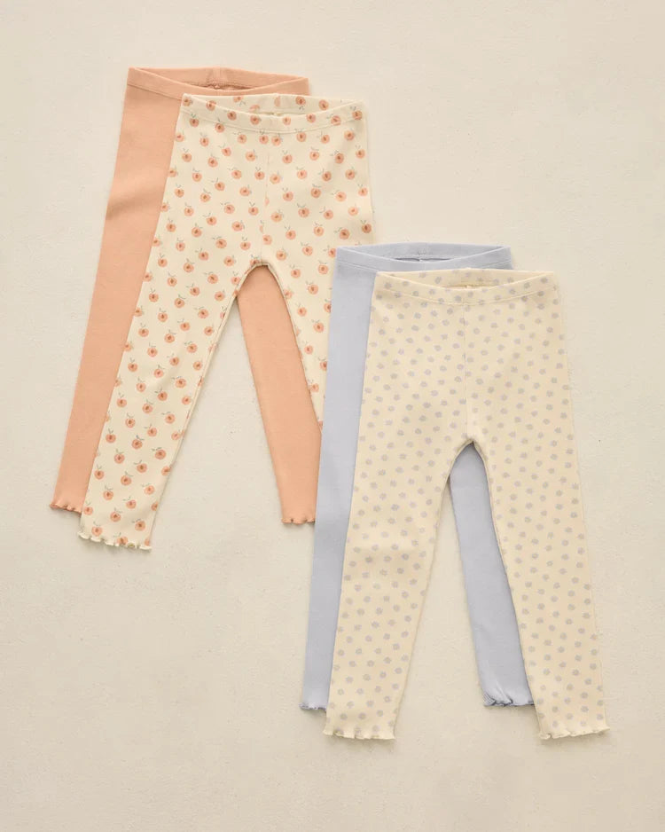 Ribbed Legging Set | Natural & Periwinkle | Rylee & Cru