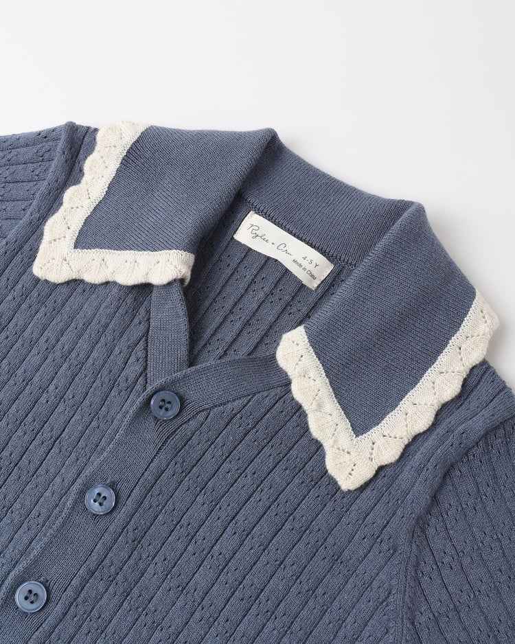 Sloane Knit Top | Marine | Rylee & Cru