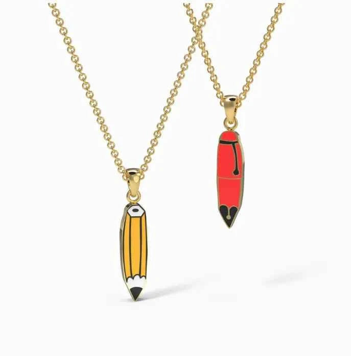Yellow Owl Workshop Pen & Pencil Double-Sided Pendant