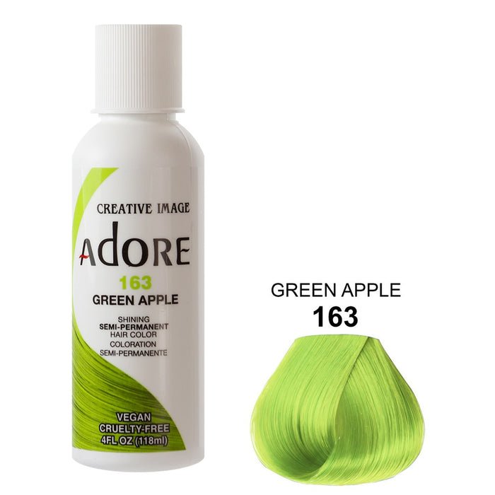 ADORE SEMI-PERMANENT HAIR COLOR - 163 GREEN APPLE 4OZ