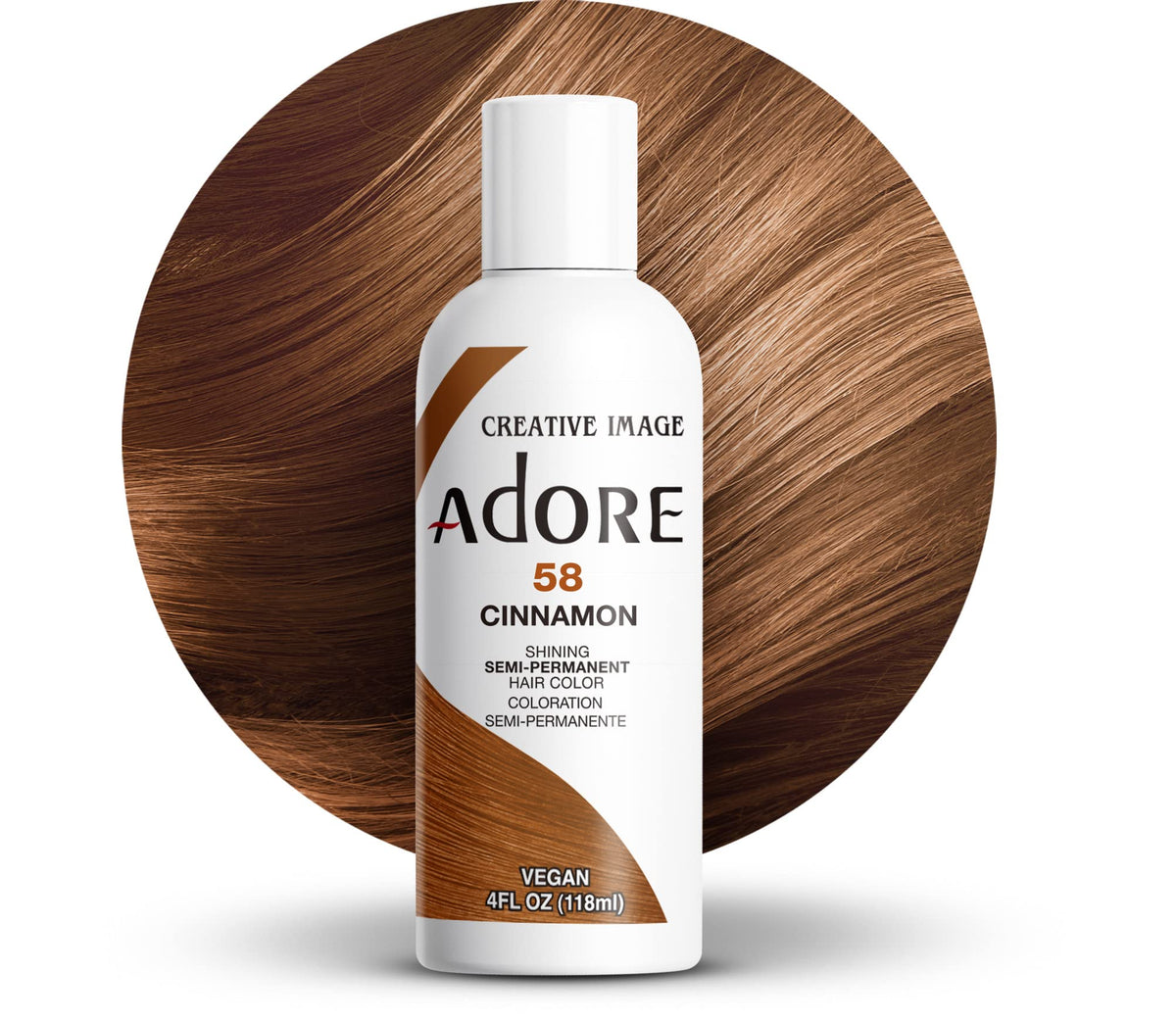ADORE SEMI-PERMANENT HAIR COLOR - 58 CINNAMON 4OZ