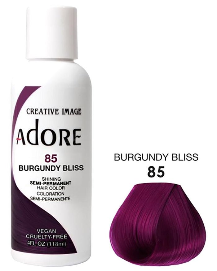 ADORE SEMI-PERMANENT HAIR COLOR - 85 BURGUNDY BLISS 4OZ