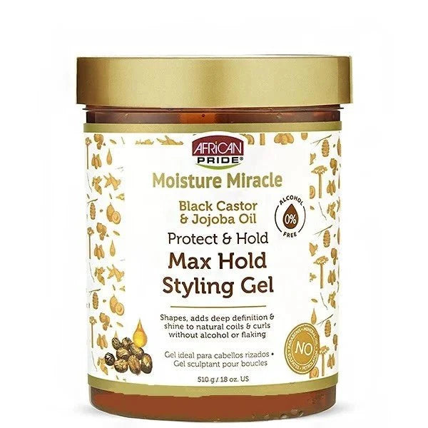 AFRICAN PRIDE BLACK CASTOR & JOJOBA OIL GEL MAX HOLD 18OZ