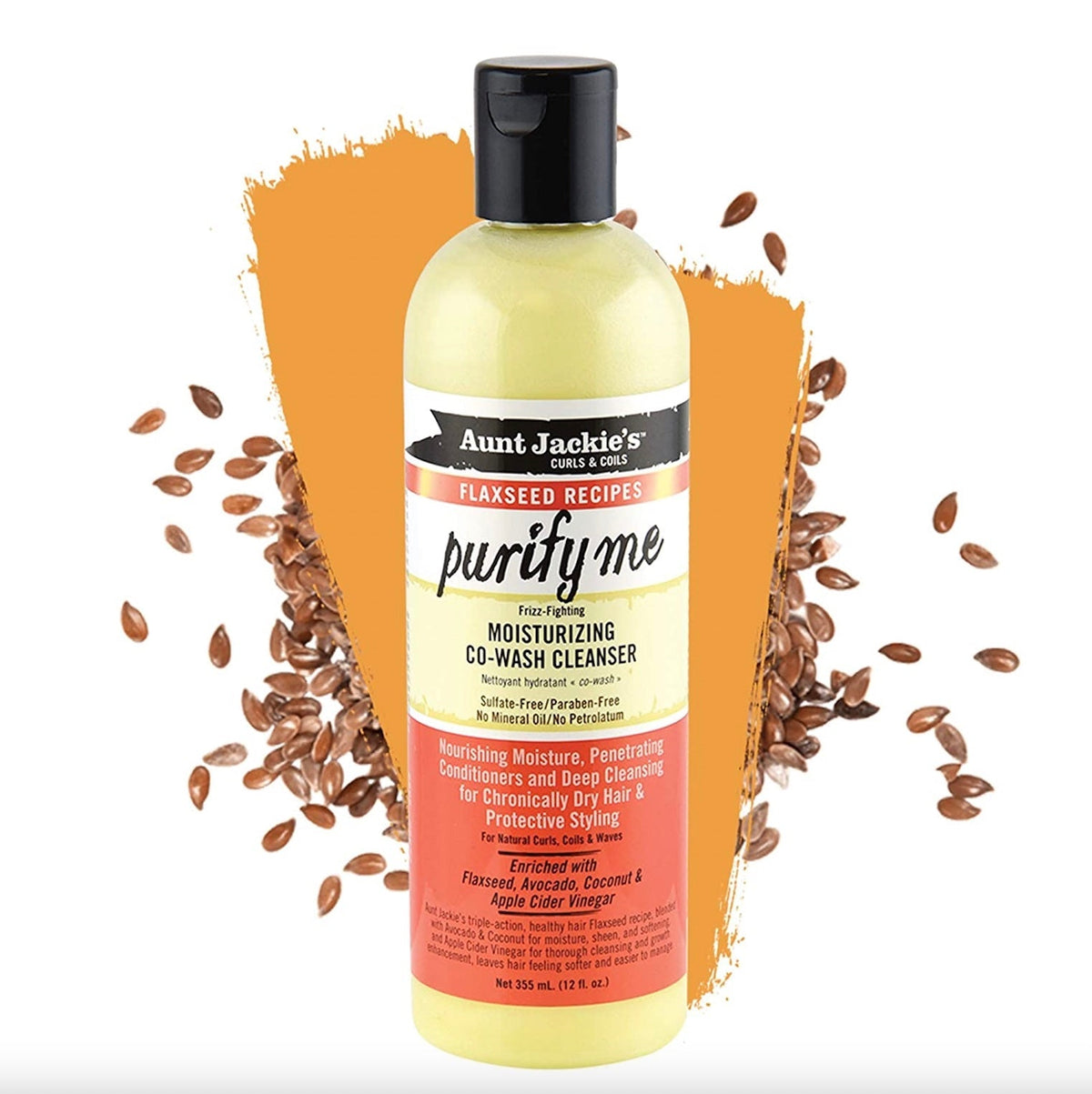 AUNT JACKIE'S PURIFY ME FRIZZ-FIGHTING MOISTURIZING CO-WASH CLEANSER 12OZ