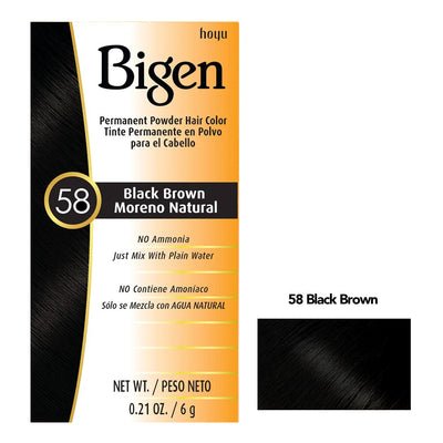 BIGEN PERMANENT POWDER HAIR COLOR 58 - BLACK BROWN