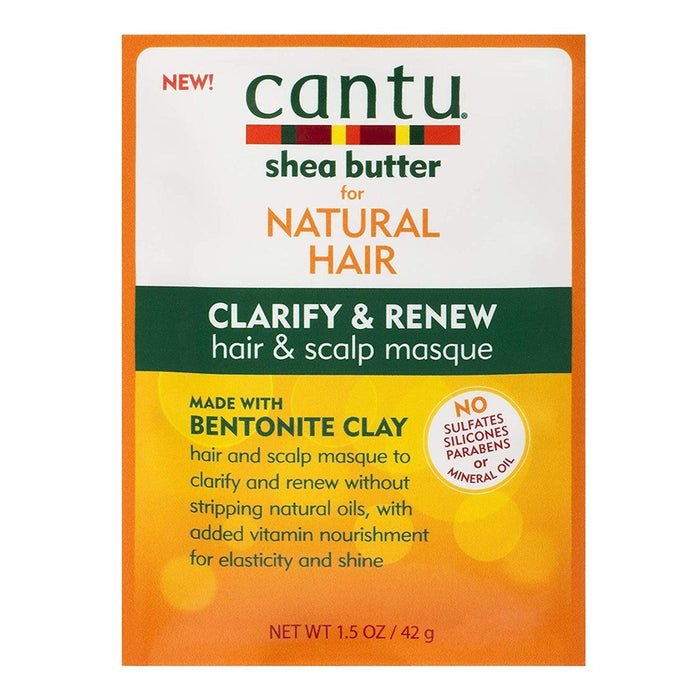 CANTU Natural Hair Bentonite Clay Clarify & Renew Hair & Scalp Masque Packet 1.5 OZ