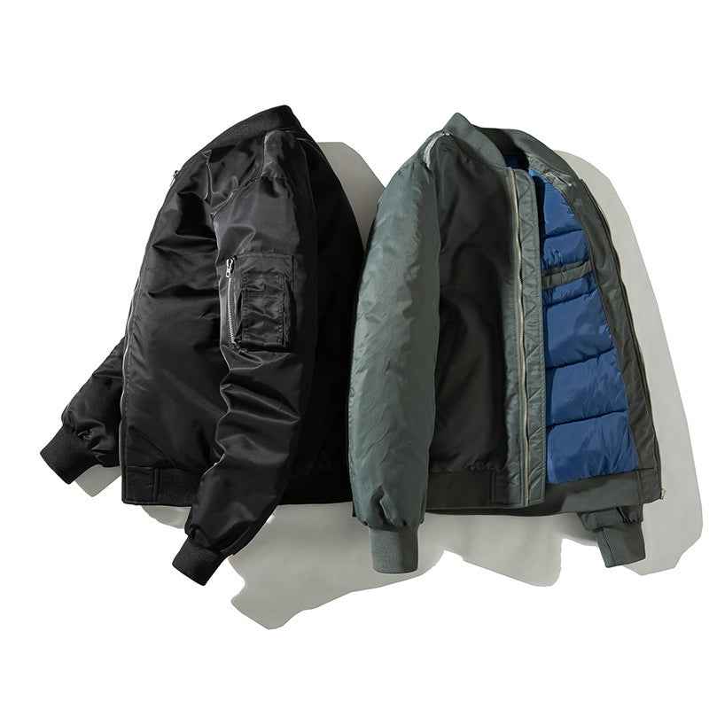 Men's Solid Pilot Bomber Jacket