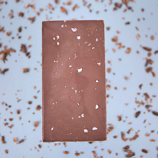 dark chocolate bar with sea salt