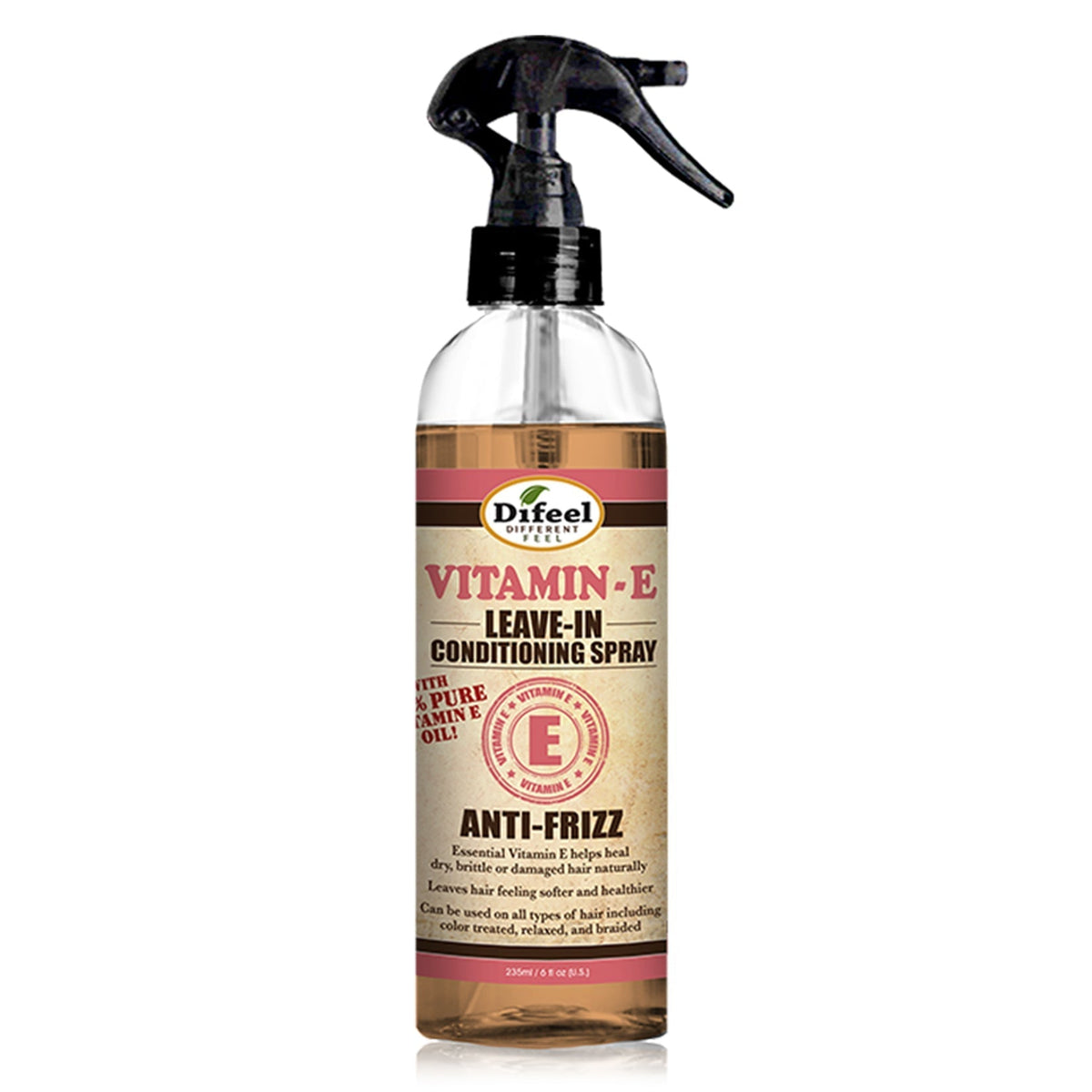 DIFEEL Anti-Frizz Leave in Conditioning Spray with 100% Pure Vitamin E Oil 6 oz