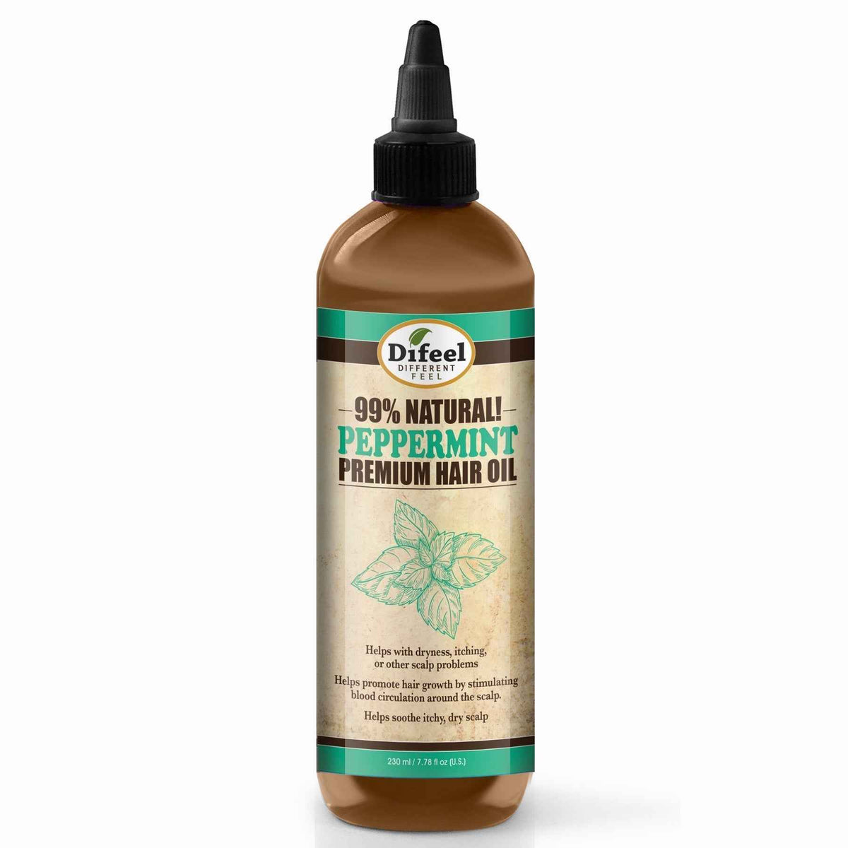 Difeel Premium Natural Hair Oil - Peppermint Oil 8 oz