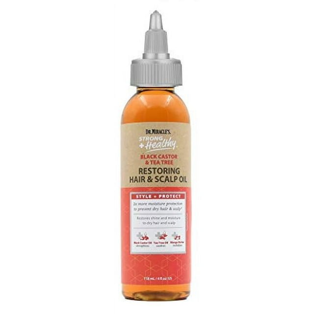 DR.MIRACLE'S BLACK CASTOR & TEA TREE RESTORING HAIR & SCALP OIL 4OZ