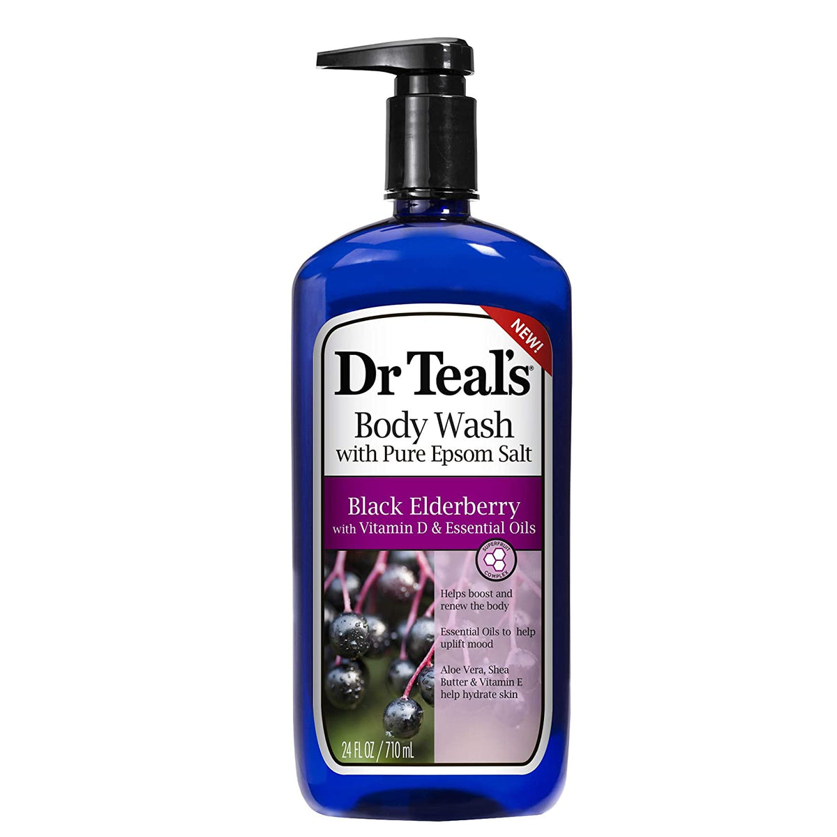 Dr Teal's Body Wash Black Elderberry 24 oz