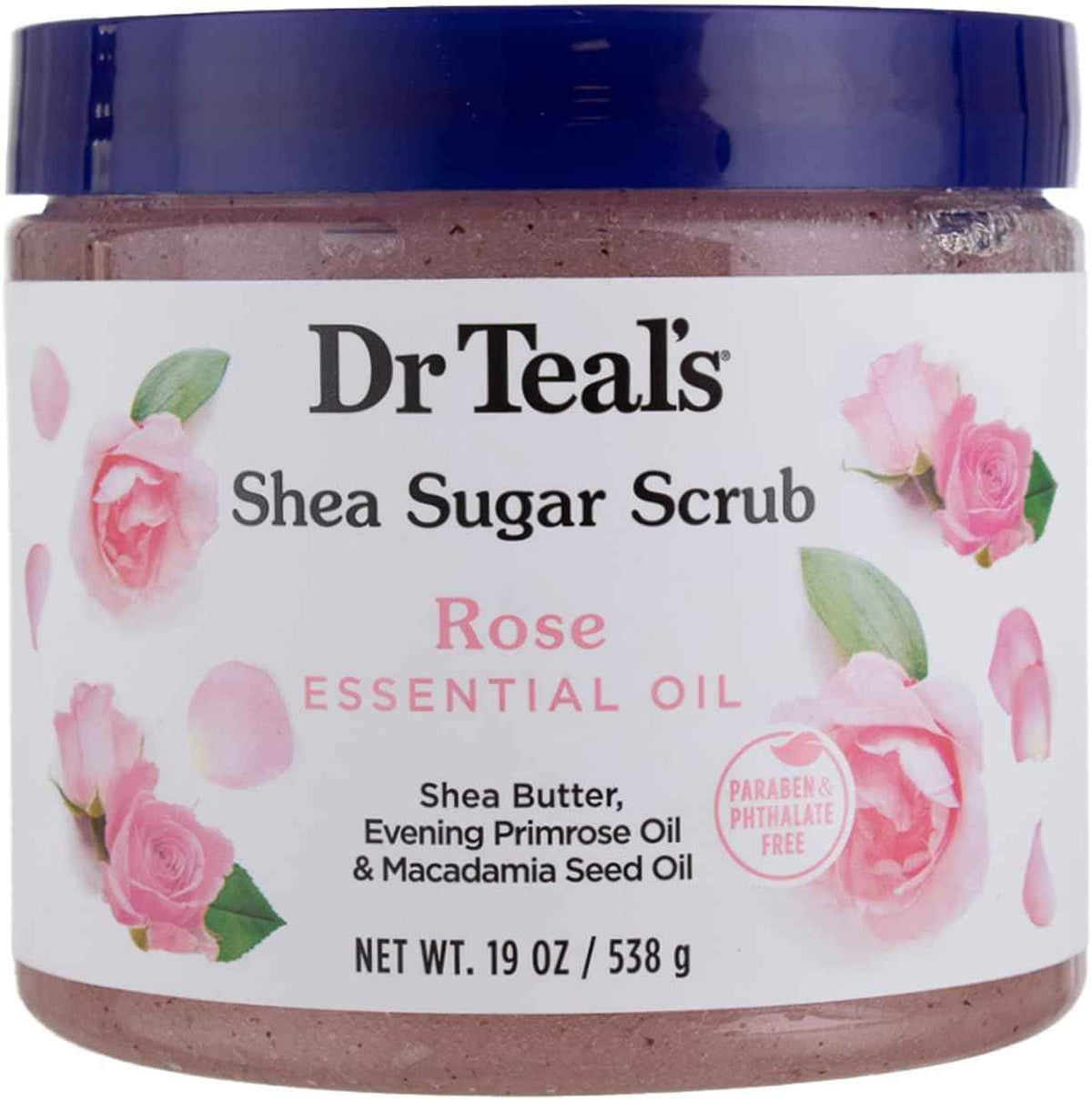 Dr Teal's Shea Sugar Scrub Rose 19 oz