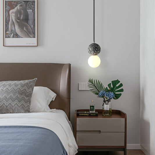 Terrazzo Glass Pendant Light - Modern Nordic Cement Chandelier for Restaurant Bar