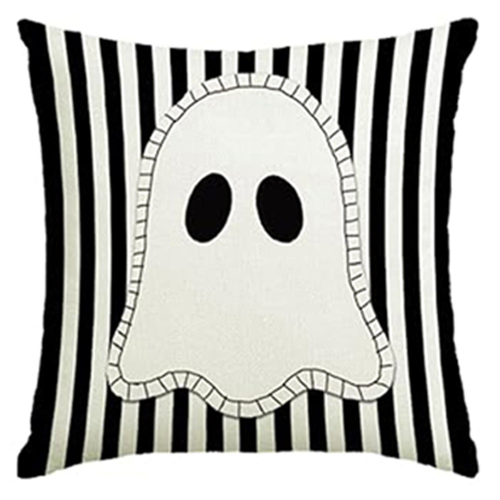 Halloween Funny Ghost Throw Pillow Cover – Decorative 45 x 45 cm Cushion Cover for Sofa, Couch & Home Décor