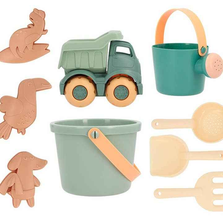 Tutete - Monnka Sea Green Beach Toy Set - 9-Piece - Ages 2+