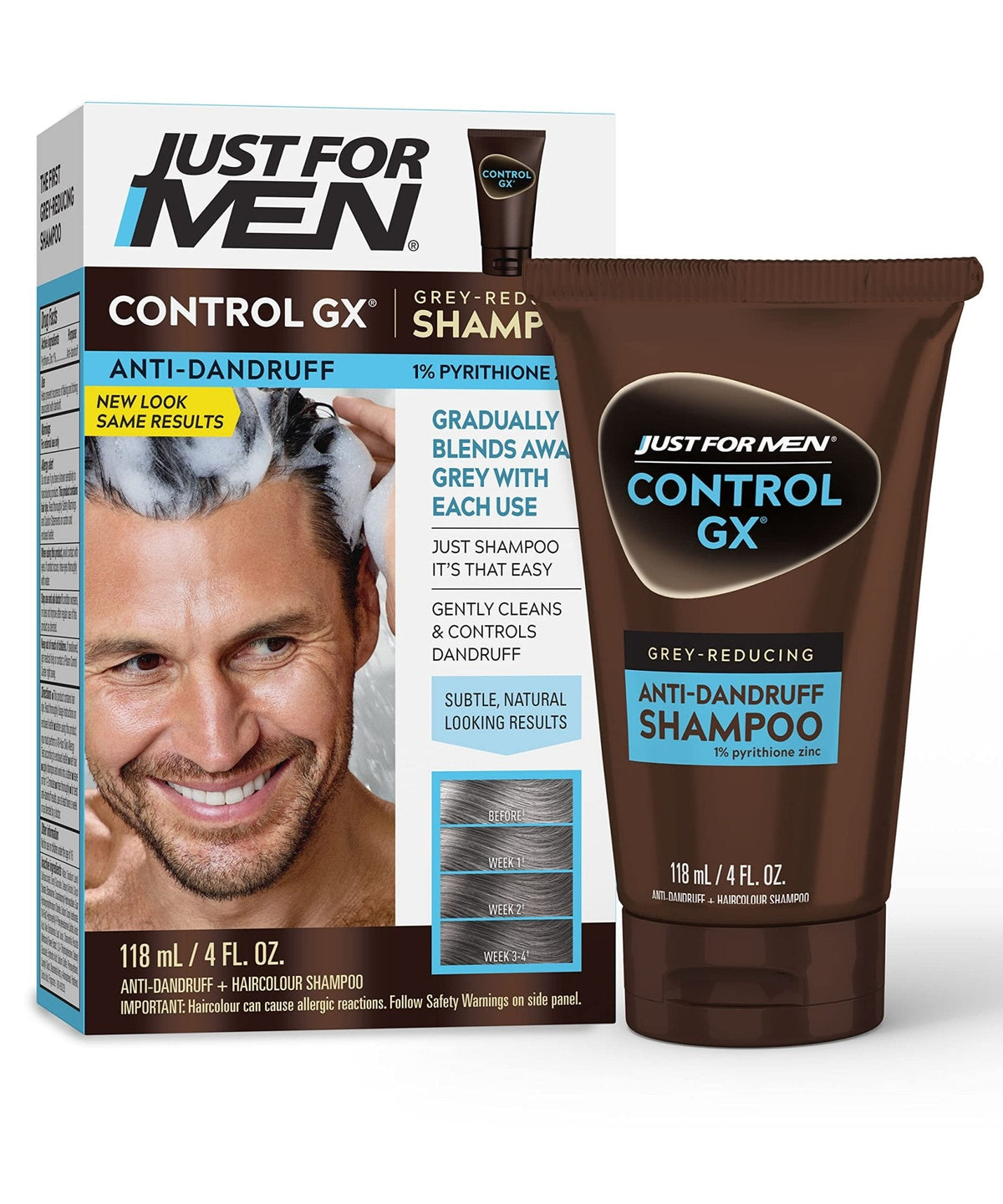 JUST FOR MEN CONTROLGX GREY REDUCING ANTI-DANDRUFF SHAMPOO 4 OZ